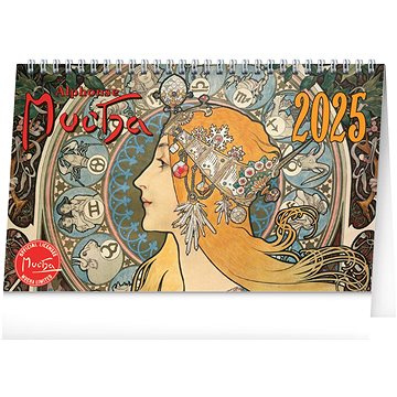 

NOTIQUE Stolní kalendář Alfons Mucha 2025, 23,1 × 14,5 cm