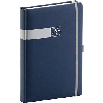 

NOTIQUE Denní diář Twill 2025, modro-stříbrný, 15 × 21 cm