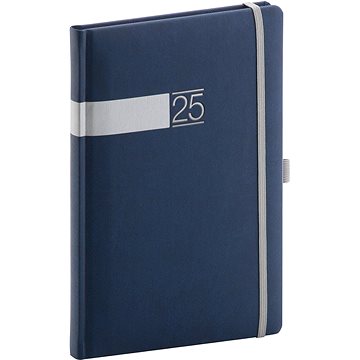 

NOTIQUE Týdenní diář Twill 2025, modro-stříbrný, 15 × 21 cm