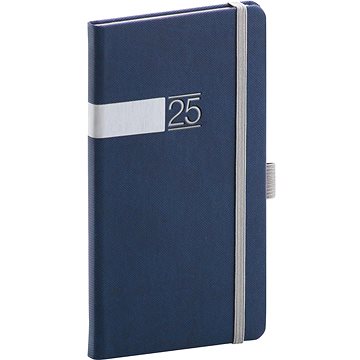 

NOTIQUE Kapesní diář Twill 2025, modro-stříbrný, 9 × 15,5 cm