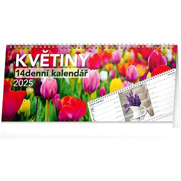 

NOTIQUE Stolní kalendář Květiny 2025, 14 denní, 33 × 14,5 cm