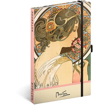 

NOTIQUE Notes Alfons Mucha – Petrklíč, tečkovaný, 13 × 21 cm