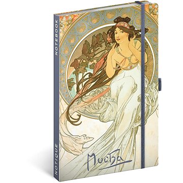 

NOTIQUE Notes Alfons Mucha – Hudba, linkovaný, 13 × 21 cm