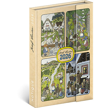 NOTIQUE týdenní magnetický Josef Lada 2026, 11 x 16 cm