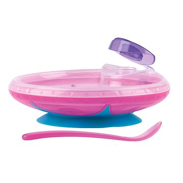 

NUBY Miska udržující teplo s lžičkou 3 m+, růžová
