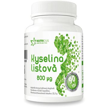

Nutricius Kyselina Listová 800 µg tbl. 90