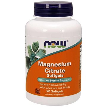 

NOW Foods Magnesium Citrate (glycinát, citrát, malát), 90 softgel kapslí