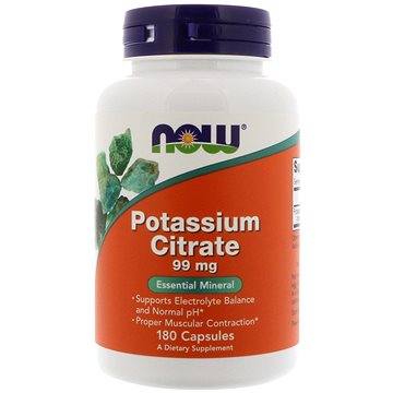 

NOW Foods Potassium Citrate (draslík citrát) 99 mg, 180 kapslí