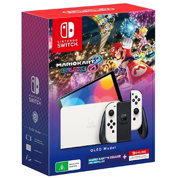 

Nintendo Switch (OLED model) White + Mario Kart 8 Deluxe + 12M NSO