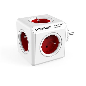 

Cubenest Powercube Original, 5x zásuvek, bílá/červená