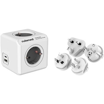

Cubenest Powercube ReWirable USB PD 20W, A+C, 4x zásuvka, bílá/šedá - Schuko