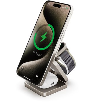 

CubeNest Qi2 SQ312 Pro Titanium 3v1 s podporou uchycení MagSafe
