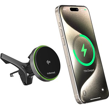 

CubeNest Qi2 SQ1C0 bezdrátová nabíječka a držák do auta s podporou uchycení MagSafe