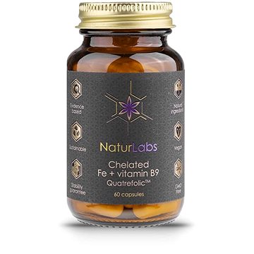

NaturLabs Železo chelátové + B9, 60 kapslí