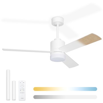 

NOATON 14132WWL Canis stropní ventilátor se světlem, bílá a světle hnědá