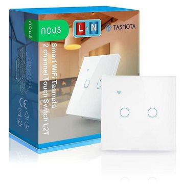 

Nous L2T WiFi smart světelný vypínač s Tasmota firmwarem (2 kanály)
