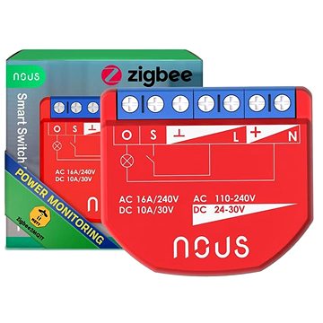 

Nous B2Z ZigBee Smart spínací modul (1 kanál, měření spotřeby)