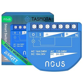 

Nous B2T WiFi Tasmota spínací modul (1 kanál, měření spotřeby, ESP32)