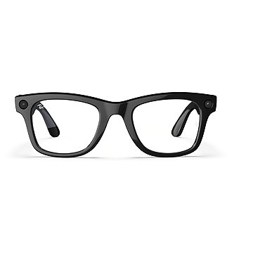 Meta RAY-BAN Meta Wayfarer (Standard) Smart Glasses - Shiny Black, Clear (Large)