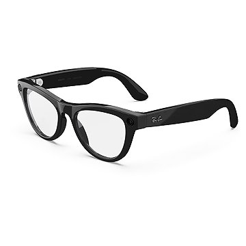 Meta RAY-BAN Meta Skyler (Standard) Smart Glasses (Gen 2) - Shiny Black, Clear