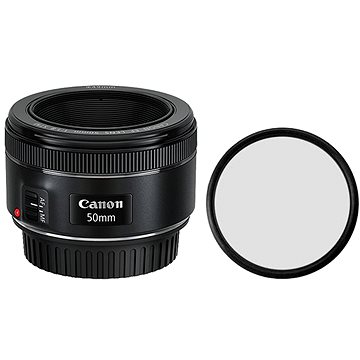 Canon EF 50mm f/1,8 STM + UV filtr Polaroid - Objektiv