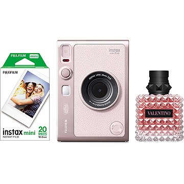Fujifilm Instax Mini EVO Gentle Rose + VALENTINO Donna Born in Roma 30ml + Fujifilm Instax mini film