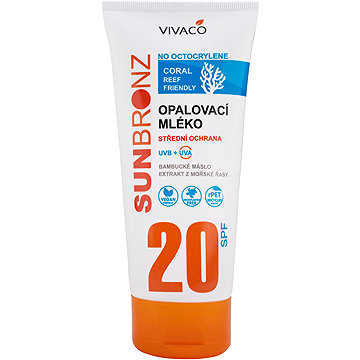 

VIVACO Sun Bronz Opalovací mléko bez octocrylenu SPF 20 Coral Friendly 200 ml