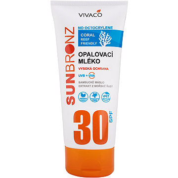 

VIVACO Sun Bronz Opalovací mléko bez octocrylenu SPF 30 Coral Friendly 200 ml