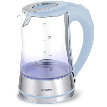 

Orava Skleněná varná konvice s LED podsvícením, modrá