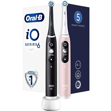 

Oral-B iO Series 6 Duo Black & Pink Sand magnetické zubní kartáčky