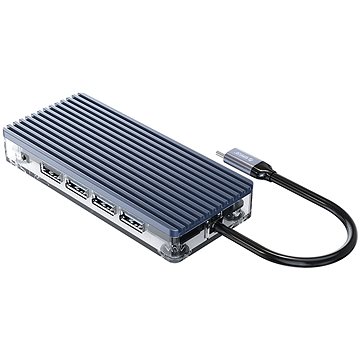 Orico USB-C Hub 11 in 1 Transparent, SD/TF reader, Power Delievery, Ethernet, VGA, Audio - USB Hub