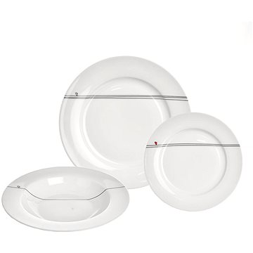 

ORION Sada jídelní SRDÍČKA 18 ks porcelán kulatá