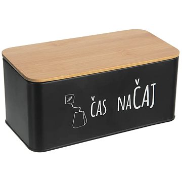 

Orion Dóza Čas na čaj BLACK CZ, SK 20,3 × 10,3 × 9 cm, plech/bambus