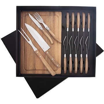 

Orion Steak set nůž + vidlička + vidlice, nerez/dřevo