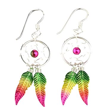 

Oriental stříbrné visací náušnice, Lapač snů multicolour