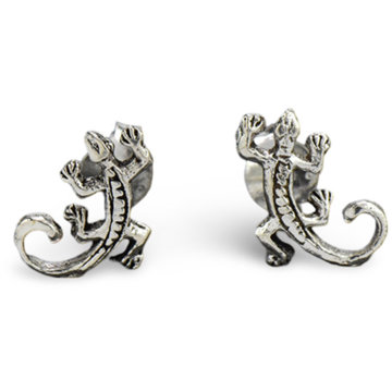 

ORIENTAL Stříbrné náušnice puzety Ještěrka 10 mm (Ag 925/1000; 0,4 g)