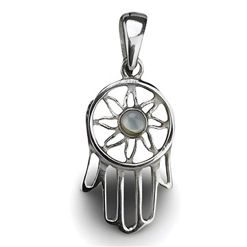 

ORIENTAL Stříbrný přívěsek Hamsa Slunce s perletí (Ag 925/1000, )