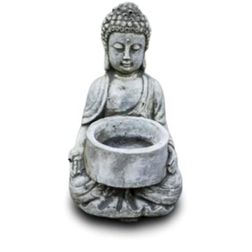 

ORIENTAL Zahradní betonová dekorace Buddha - čajová svíčka