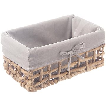 

ORION Košík 27 × 17 × 13 cm šedý, vodní hyacint + textil