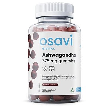 

Osavi Ashwagandha 375 mg, třešeň , 90 gumových bonbónů