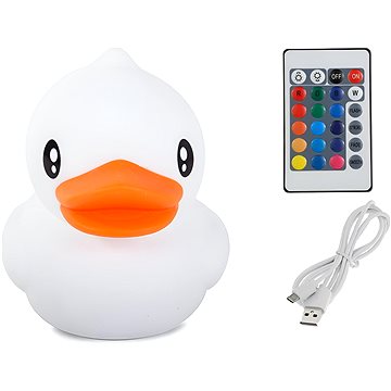 Verk 24082 Noční RGB lampička dotyková kačenka USB 1200 mAh s dálkovým ovládáním