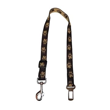 

Palkar bezpečnostní pás do auta pro velké psy 65 cm × 25 mm, hnědý s tlapkami