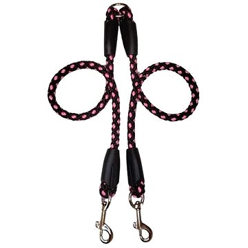 

Palkar Vodítko rozdvojka pro psy 40 cm × 8 mm černo - růžové