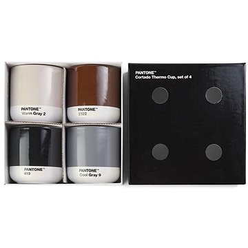 

PANTONE Hrnek Cortado set - světle, tmavě šedá, hnědá, černá