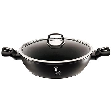 

BERLINGERHAUS Pánev Wok s poklicí a mramorovým povrchem 30 cm Black Silver Collection