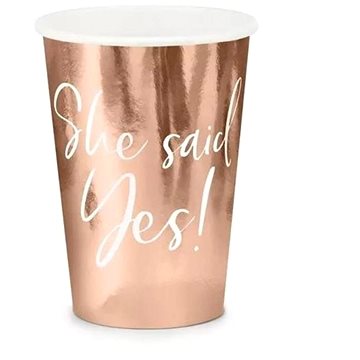 

PARTYDECO Kelímky She said yes, rosegold, 220 ml, 6 ks