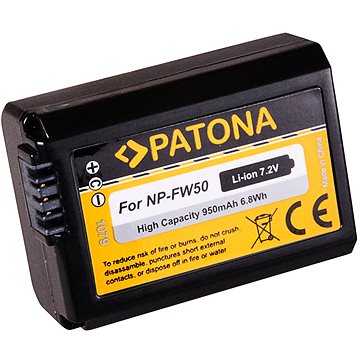 

PATONA pro Sony NP-FW50 950 mAh/6.8Wh/7.2V Li-Ion
