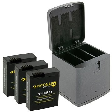 

PATONA Nabíječka pro 3 baterie GoPro Hero 13 + 3 × baterie 1950 mAh
