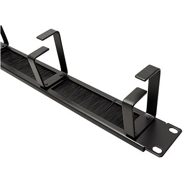 

ROLINE 19'' vyvazovací panel 1U, jednostranný, průchozí s kartáčem, 4 × třmen, černý