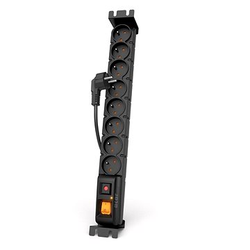 Acar 19“ rozvodný panel s přepěťovou ochranou, 8 × 230 V, kabel 5 m